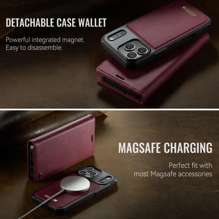For iPhone 17 Pro Max CaseMe C49 MagSafe RFID Blocking Detachable Wallet Leather Phone Case(Red) - iPhone 17 Pro Max Cases by CaseMe | Online Shopping UK | buy2fix