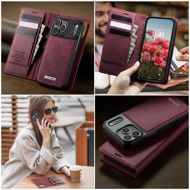 For iPhone 17 Pro Max CaseMe C49 MagSafe RFID Blocking Detachable Wallet Leather Phone Case(Red) - iPhone 17 Pro Max Cases by CaseMe | Online Shopping UK | buy2fix