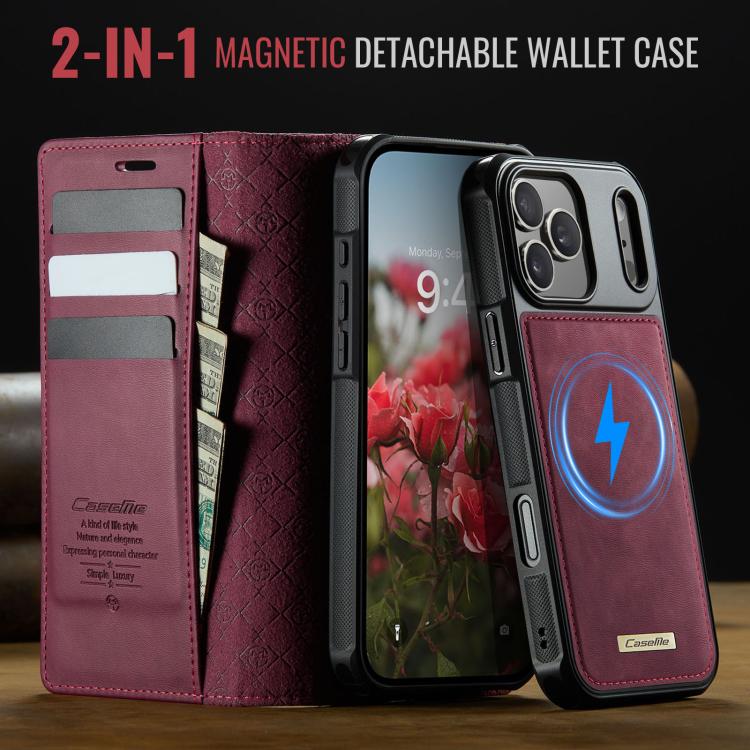 For iPhone 17 Pro Max CaseMe C49 MagSafe RFID Blocking Detachable Wallet Leather Phone Case(Red) - iPhone 17 Pro Max Cases by CaseMe | Online Shopping UK | buy2fix