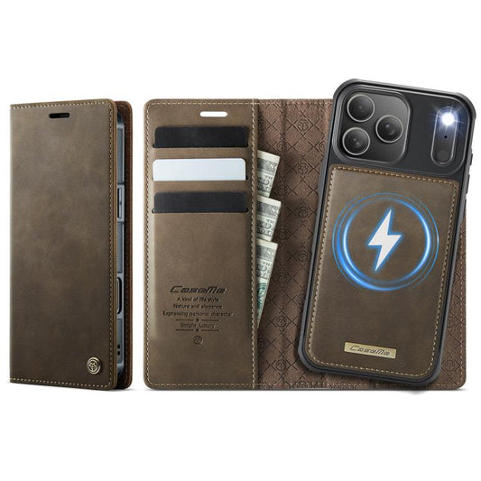 For iPhone 17 Pro CaseMe C49 MagSafe RFID Blocking Detachable Wallet Leather Phone Case(Coffee) - iPhone 17 Pro Cases by CaseMe | Online Shopping UK | buy2fix
