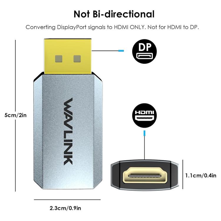 WAVLINK CAH5 For PC TV Projector DisplayPort to HDMI Adapter 4K 60Hz Video Converter - Converter by WAVLINK | Online Shopping UK | buy2fix