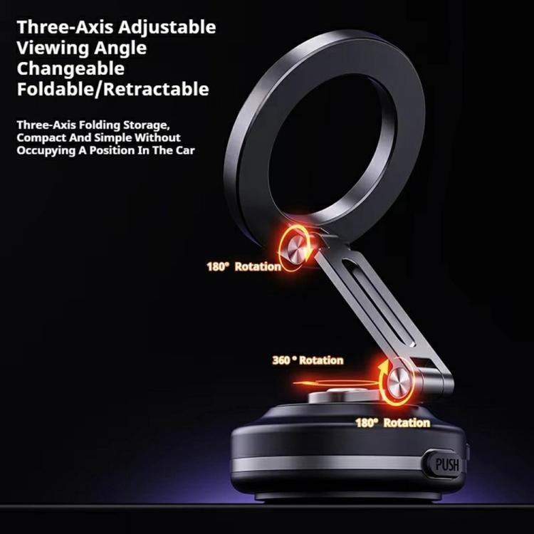 X64 Car Phone Mount Foldable Magnetic Electric Vacuum Suction Smartphones Bracket(Black) - Universal Car Holders by buy2fix | Online Shopping UK | buy2fix