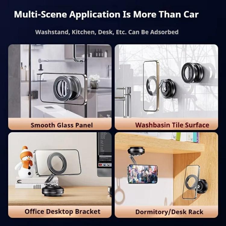X64 Car Phone Mount Foldable Magnetic Electric Vacuum Suction Smartphones Bracket(Black) - Universal Car Holders by buy2fix | Online Shopping UK | buy2fix