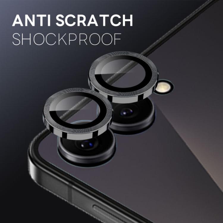 For Samsung Galaxy Z Flip7 5G NORTHJO Camera Lens Protector CD Metal Ring Tempered Glass Film(Black) - For Samsung by NORTHJO | Online Shopping UK | buy2fix