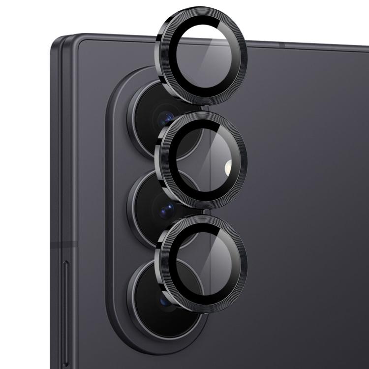For Samsung Galaxy Z Fold7 5G NORTHJO Camera Lens Protector CD Metal Ring Tempered Glass Film(Black) - For Samsung by NORTHJO | Online Shopping UK | buy2fix
