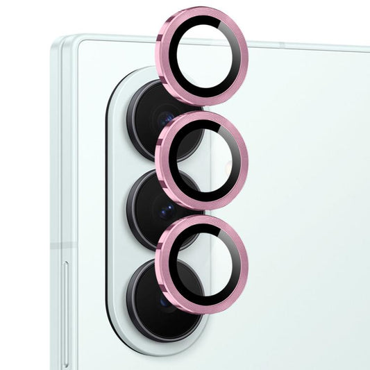 For Samsung Galaxy Z Fold7 5G NORTHJO Camera Lens Protector CD Metal Ring Tempered Glass Film(Pink) - For Samsung by NORTHJO | Online Shopping UK | buy2fix
