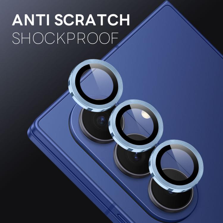 For Samsung Galaxy Z Fold7 5G NORTHJO Camera Lens Protector CD Metal Ring Tempered Glass Film(Blue) - For Samsung by NORTHJO | Online Shopping UK | buy2fix