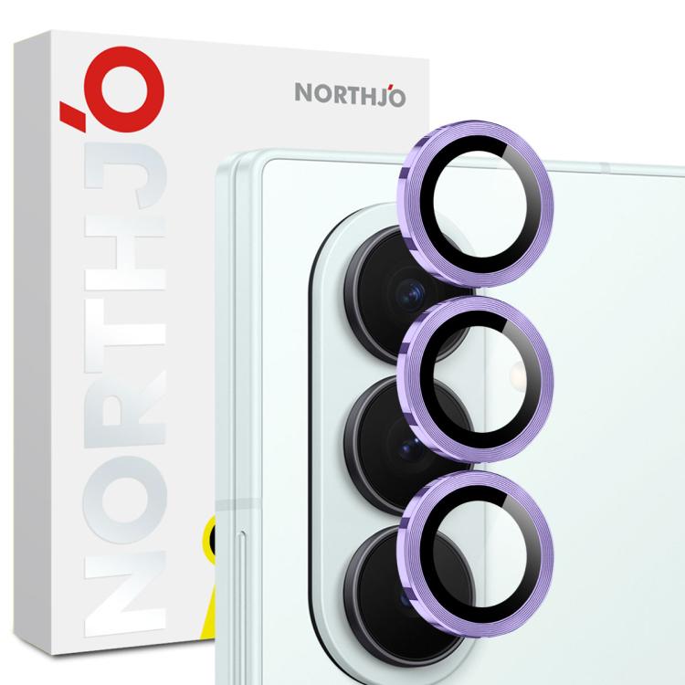 For Samsung Galaxy Z Fold7 5G NORTHJO Camera Lens Protector CD Metal Ring Tempered Glass Film(Purple) - For Samsung by NORTHJO | Online Shopping UK | buy2fix