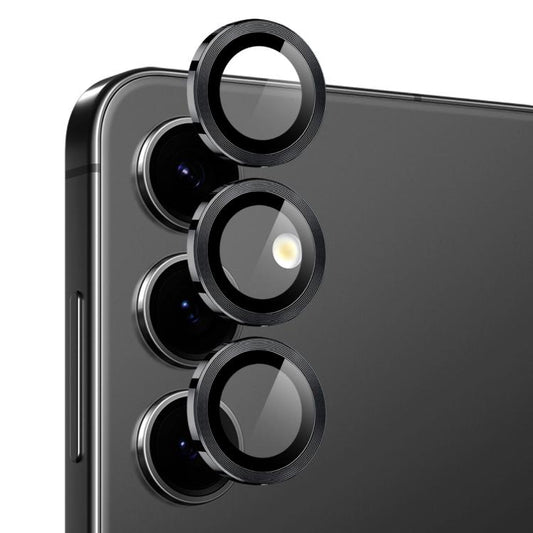 For Samsung Galaxy S25 FE 5G NORTHJO Camera Lens Protector CD Metal Ring Tempered Glass Film(Black) - For Samsung by NORTHJO | Online Shopping UK | buy2fix