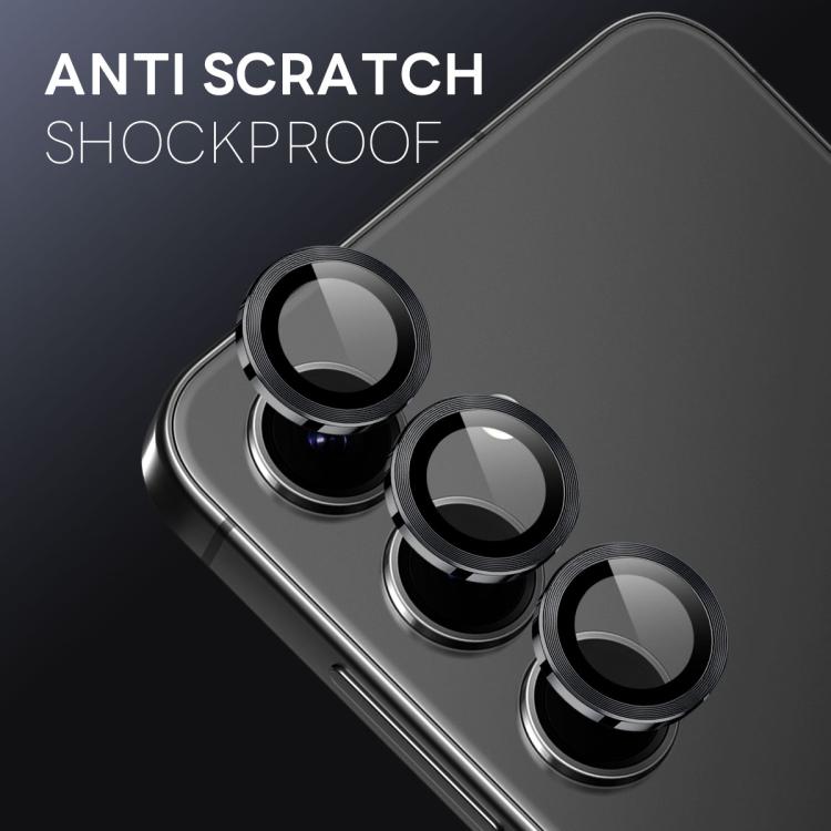 For Samsung Galaxy S25 FE 5G NORTHJO Camera Lens Protector CD Metal Ring Tempered Glass Film(Black) - For Samsung by NORTHJO | Online Shopping UK | buy2fix
