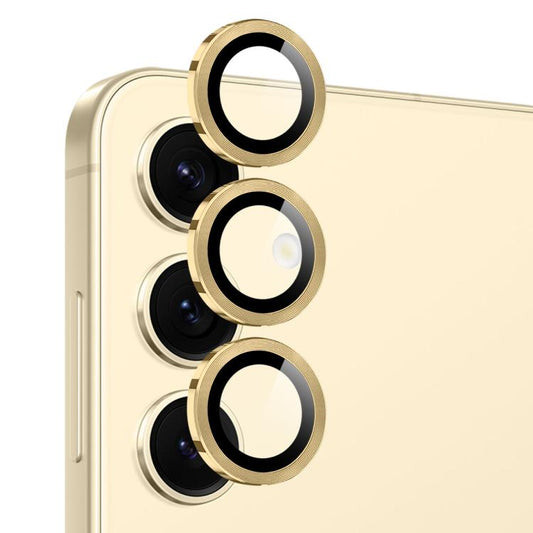 For Samsung Galaxy S25 FE 5G NORTHJO Camera Lens Protector CD Metal Ring Tempered Glass Film(Gold) - For Samsung by NORTHJO | Online Shopping UK | buy2fix