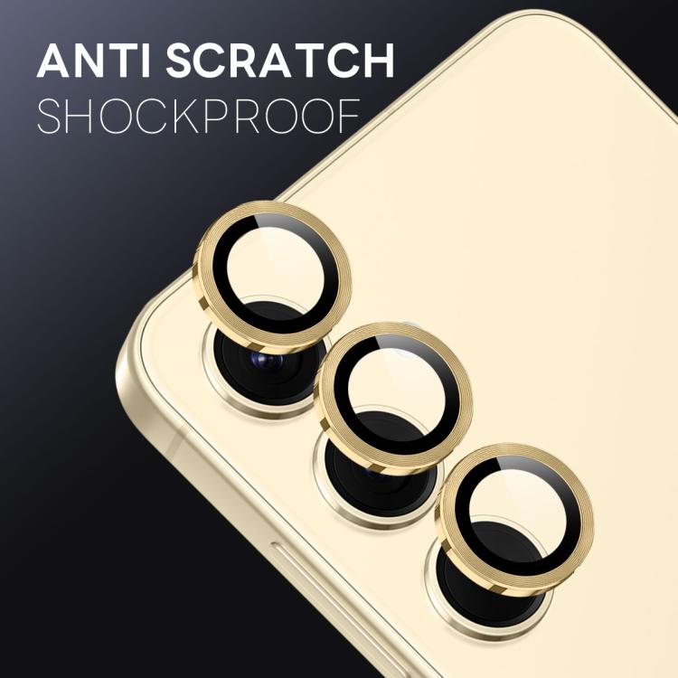 For Samsung Galaxy S25 FE 5G NORTHJO Camera Lens Protector CD Metal Ring Tempered Glass Film(Gold) - For Samsung by NORTHJO | Online Shopping UK | buy2fix
