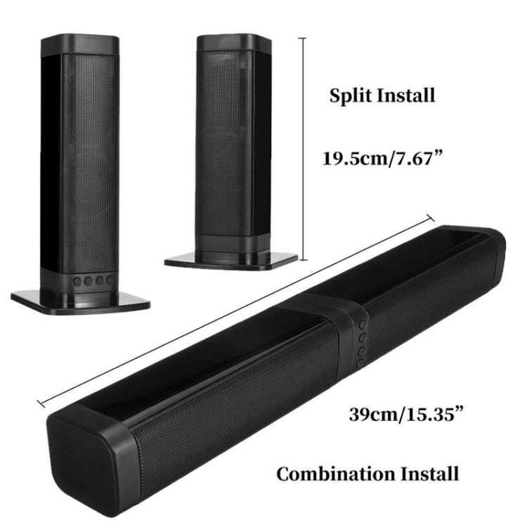 BKS-33 5.0 TV Home Wireless Soundbar, Support TF, Removable and Splice, 3D Stereo Effect - Desktop Speaker by buy2fix | Online Shopping UK | buy2fix