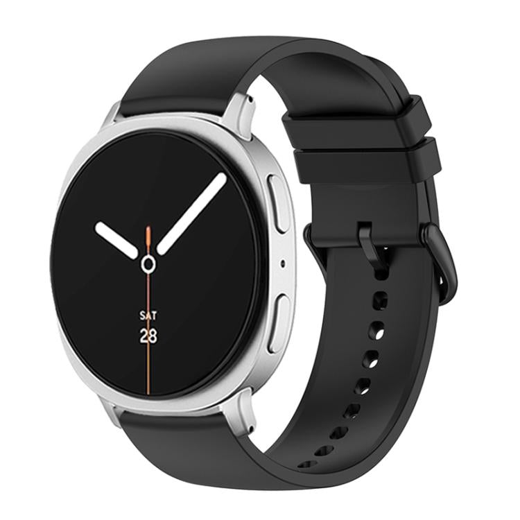 For Samsung Galaxy Watch8 / Watch8 Classic Round Tail Silicone Watch Band(Black) - Watch Bands by buy2fix | Online Shopping UK | buy2fix