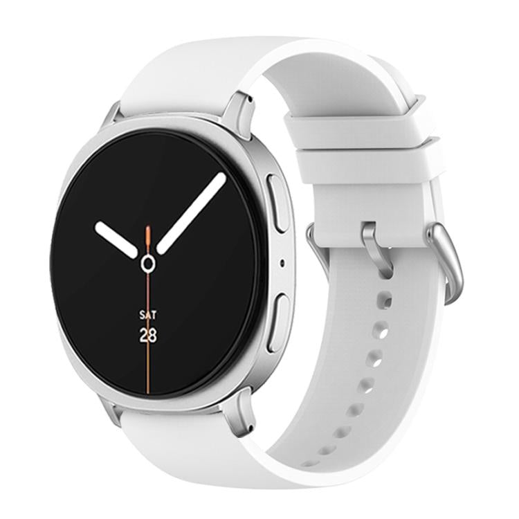 For Samsung Galaxy Watch8 / Watch8 Classic Round Tail Silicone Watch Band(White) - Watch Bands by buy2fix | Online Shopping UK | buy2fix