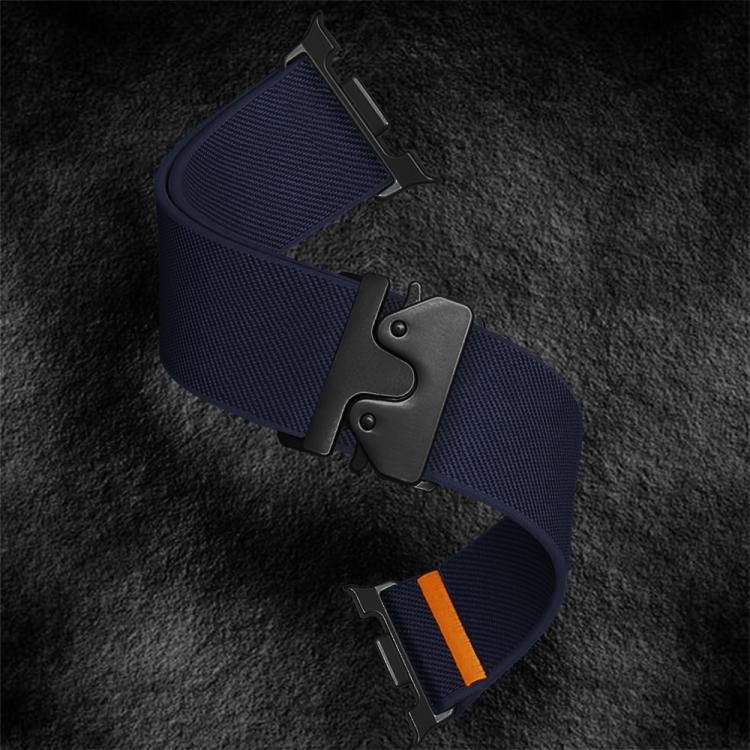For Samsung Galaxy Watch8 / Watch8 Classic Parachute Buckle Stretch Nylon Watch Band(Dark Blue) - Watch Bands by buy2fix | Online Shopping UK | buy2fix