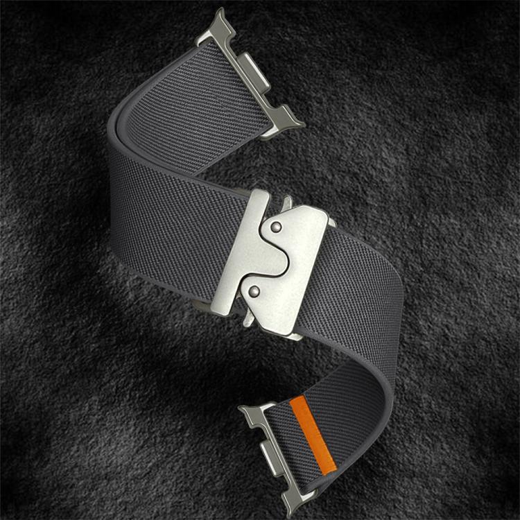 For Samsung Galaxy Watch8 / Watch8 Classic Parachute Buckle Stretch Nylon Watch Band(Dark Gray) - Watch Bands by buy2fix | Online Shopping UK | buy2fix