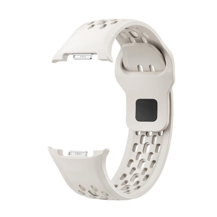 For Samsung Galaxy Watch8 40mm Rhombic Texture Bezel and Black Reverse Buckle Silicone Watch Band(Beige Black) - Watch Bands by buy2fix | Online Shopping UK | buy2fix