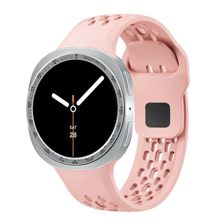 For Samsung Galaxy Watch8 40mm Speed Bezel and Black Reverse Buckle Silicone Watch Band(Pink Silver) - Watch Bands by buy2fix | Online Shopping UK | buy2fix
