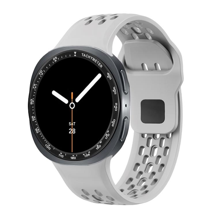 For Samsung Galaxy Watch8 40mm Speed Bezel and Black Reverse Buckle Silicone Watch Band(Gray Black) - Watch Bands by buy2fix | Online Shopping UK | buy2fix