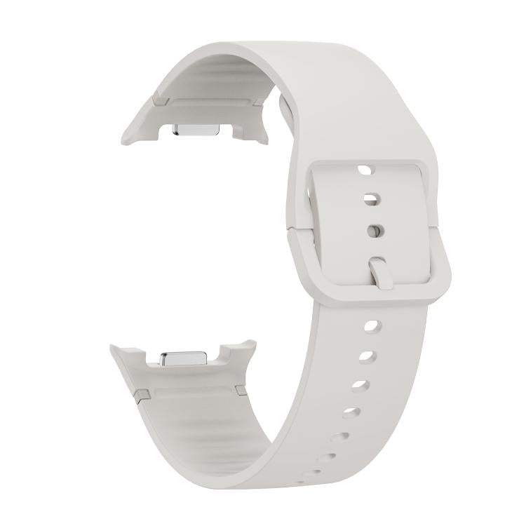 For Samsung Galaxy Watch8 40mm Speed Bezel and Solid Color Stitched Silicone Watch Band(Lime White Silver) - Watch Bands by buy2fix | Online Shopping UK | buy2fix