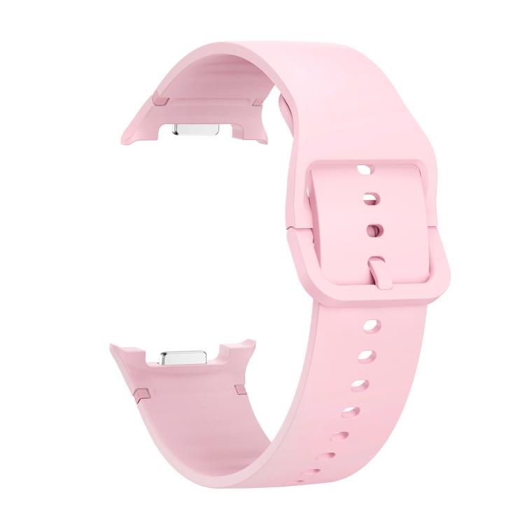 For Samsung Galaxy Watch8 40mm Speed Bezel and Solid Color Stitched Silicone Watch Band(Light Pink Silver) - Watch Bands by buy2fix | Online Shopping UK | buy2fix
