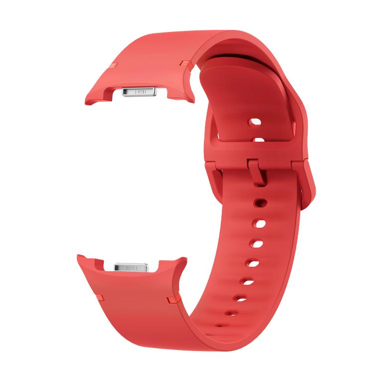 For Samsung Galaxy Watch8 40mm Speed Bezel and Solid Color Stitched Silicone Watch Band(Red Silver) - Watch Bands by buy2fix | Online Shopping UK | buy2fix