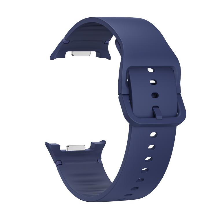 For Samsung Galaxy Watch8 40mm Speed Bezel and Solid Color Stitched Silicone Watch Band(Midnight Blue Silver) - Watch Bands by buy2fix | Online Shopping UK | buy2fix