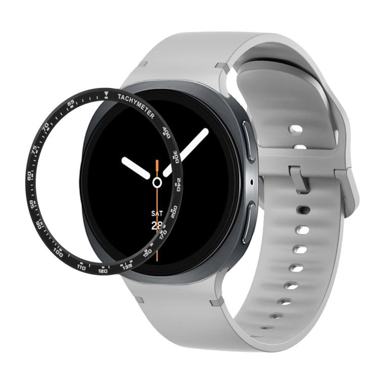 For Samsung Galaxy Watch8 40mm Speed Bezel and Solid Color Stitched Silicone Watch Band(Gray Black) - Watch Bands by buy2fix | Online Shopping UK | buy2fix