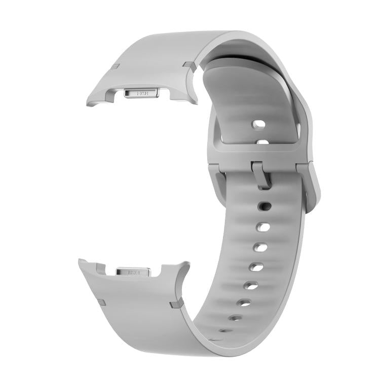 For Samsung Galaxy Watch8 40mm Speed Bezel and Solid Color Stitched Silicone Watch Band(Gray Black) - Watch Bands by buy2fix | Online Shopping UK | buy2fix