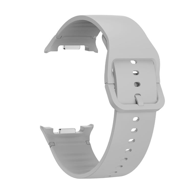 For Samsung Galaxy Watch8 40mm Speed Bezel and Solid Color Stitched Silicone Watch Band(Gray Black) - Watch Bands by buy2fix | Online Shopping UK | buy2fix