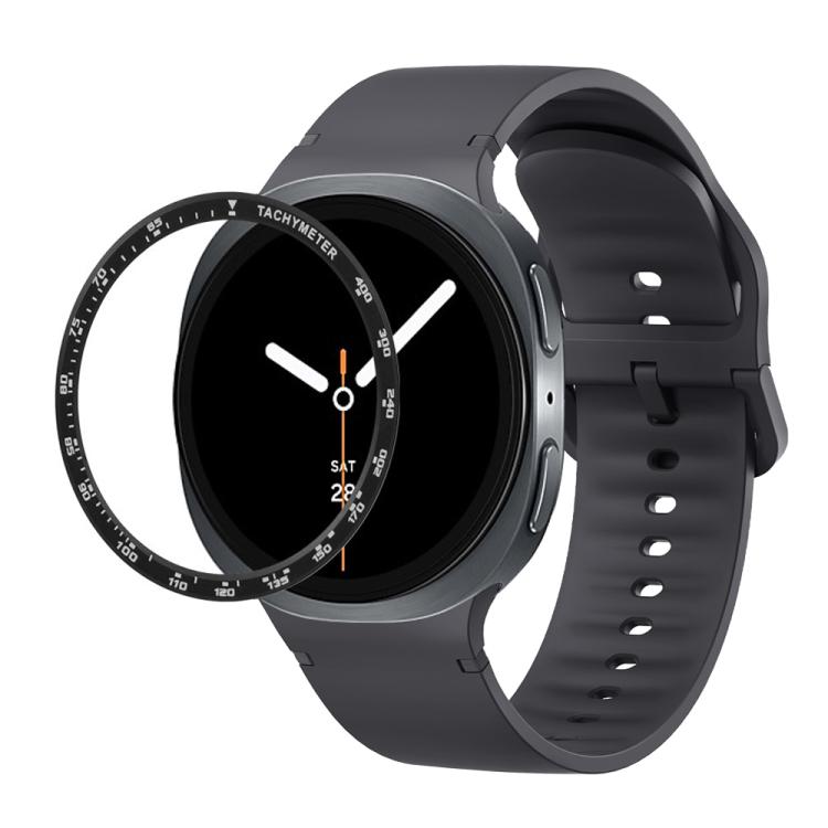 For Samsung Galaxy Watch8 40mm Speed Bezel and Solid Color Stitched Silicone Watch Band(Dark Gray Black) - Watch Bands by buy2fix | Online Shopping UK | buy2fix