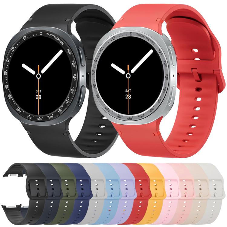 For Samsung Galaxy Watch8 40mm Speed Bezel and Solid Color Stitched Silicone Watch Band(Dark Gray Black) - Watch Bands by buy2fix | Online Shopping UK | buy2fix