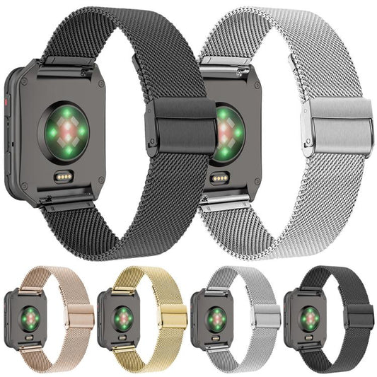 For Garmin Venu X1 Double Buckle Milanese Stainless Steel Watch Band(Black) - Watch Bands by buy2fix | Online Shopping UK | buy2fix