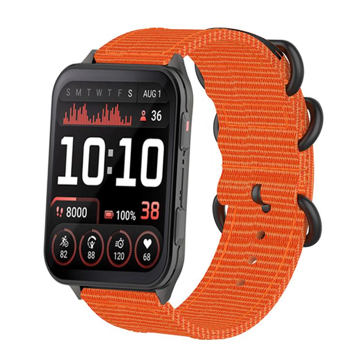 For Garmin Venu X1 Ring Buckle Nylon Canvas Watch Band(Orange) - Watch Bands by buy2fix | Online Shopping UK | buy2fix
