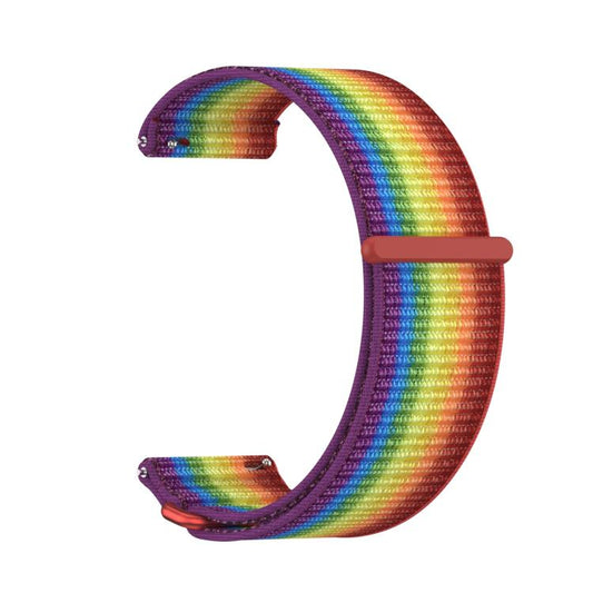 For Garmin Venu X1 Two Section Metal Ring Nylon Hook and Loop Fastener Watch Band(Rainbow) - Watch Bands by buy2fix | Online Shopping UK | buy2fix