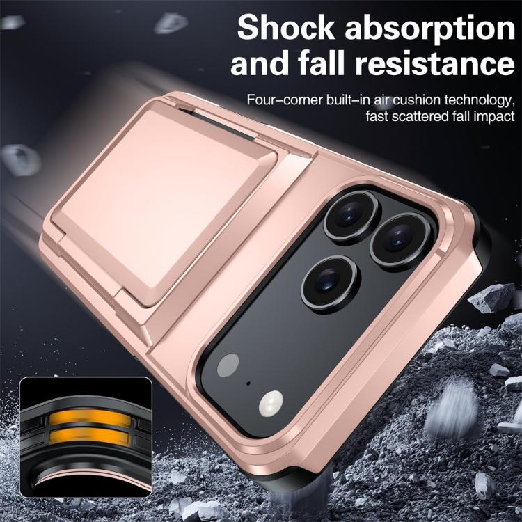For iPhone 17 Pro Max Kalebol Flip Card Wallet Holder Shockproof Phone Case(Gray) - iPhone 17 Pro Max Cases by Kalebol | Online Shopping UK | buy2fix