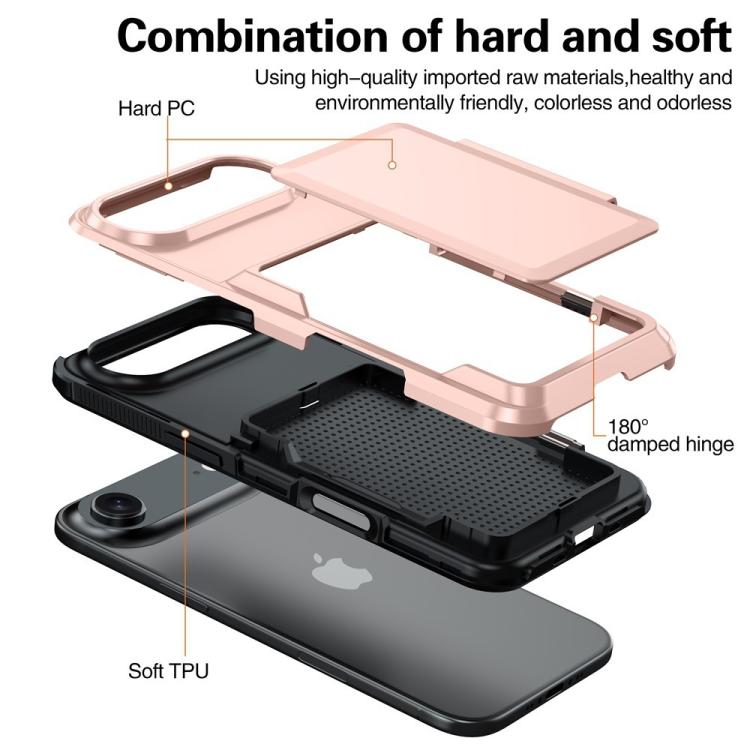 For iPhone 17 Air Kalebol Flip Card Wallet Holder Shockproof Phone Case(Black) - iPhone 17 Air Cases by Kalebol | Online Shopping UK | buy2fix