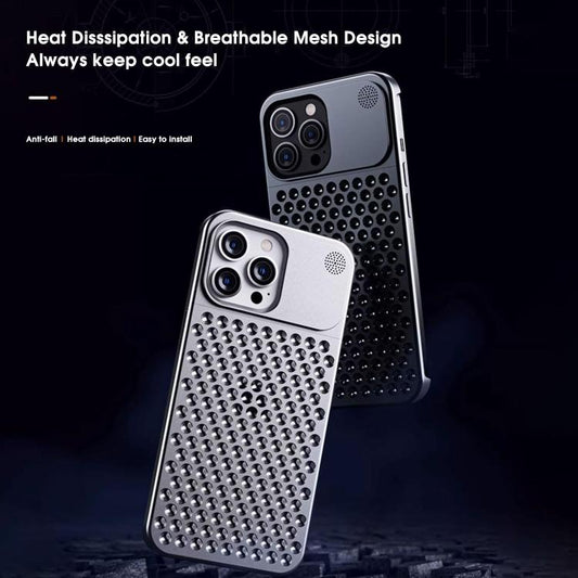 For iPhone 16 Pro Max Kalebol Aromatherapy Aluminum Alloy Cooling Phone Case(Silver) - iPhone 16 Pro Max Cases by Kalebol | Online Shopping UK | buy2fix