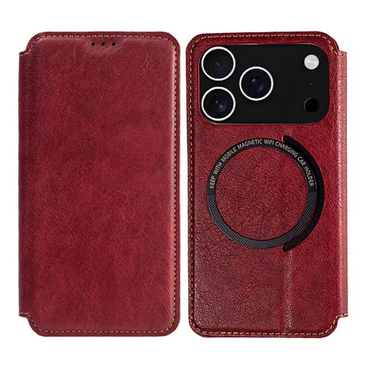 For iPhone 17 Pro Kalebol Flip Card Slot MagSafe Leather Phone Case(Red) - iPhone 17 Pro Cases by Kalebol | Online Shopping UK | buy2fix