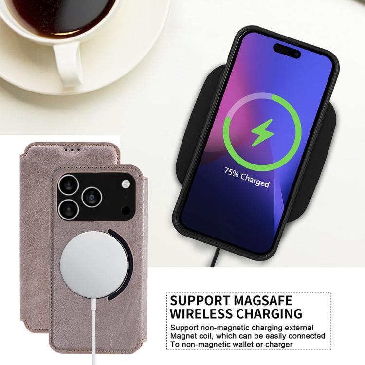 For iPhone 17 Pro Max Kalebol Flip Card Slot MagSafe Leather Phone Case(Brown) - iPhone 17 Pro Max Cases by Kalebol | Online Shopping UK | buy2fix