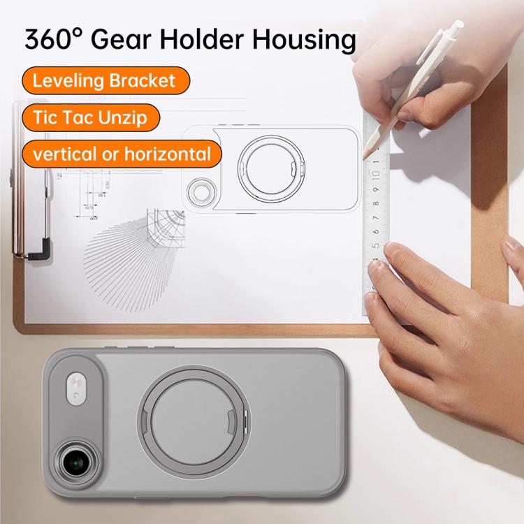 For iPhone 17 Air Kalebol Rotating Magnetic Holder MagSafe Phone Case(Gray) - iPhone 17 Air Cases by Kalebol | Online Shopping UK | buy2fix