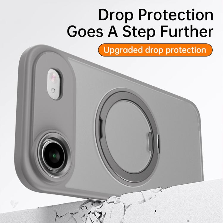 For iPhone 17 Air Kalebol Rotating Magnetic Holder MagSafe Phone Case(Gray) - iPhone 17 Air Cases by Kalebol | Online Shopping UK | buy2fix