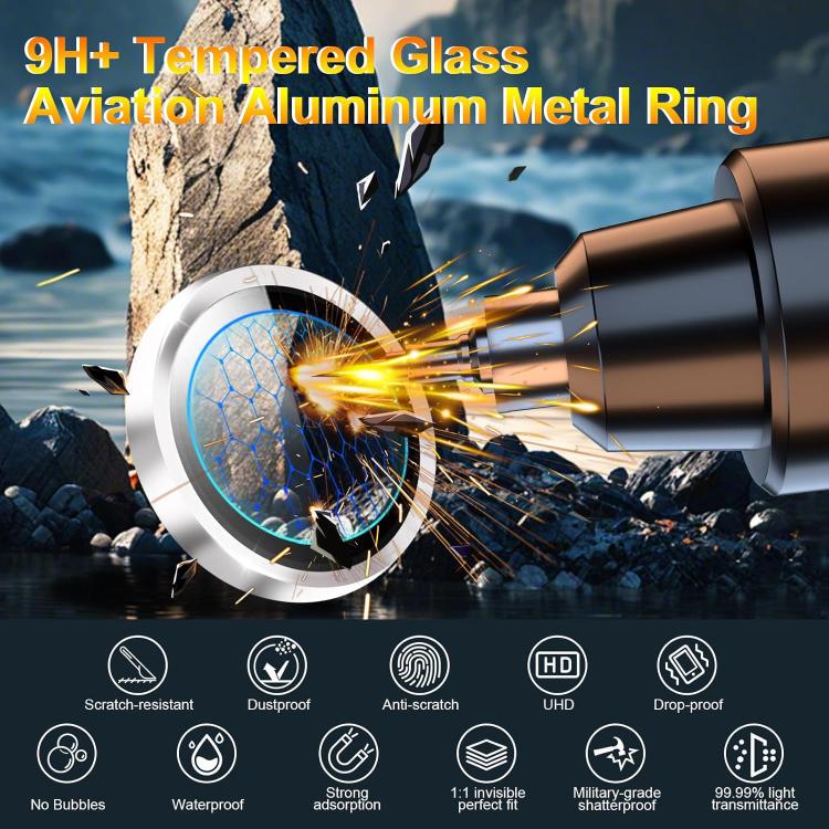 For iPhone 17 Air Kalebol No Flicker Ultra-Thin Individual Camera Lens Tempered Glass Film(Silver) - iPhone 17 Air Tempered Glass by Kalebol | Online Shopping UK | buy2fix