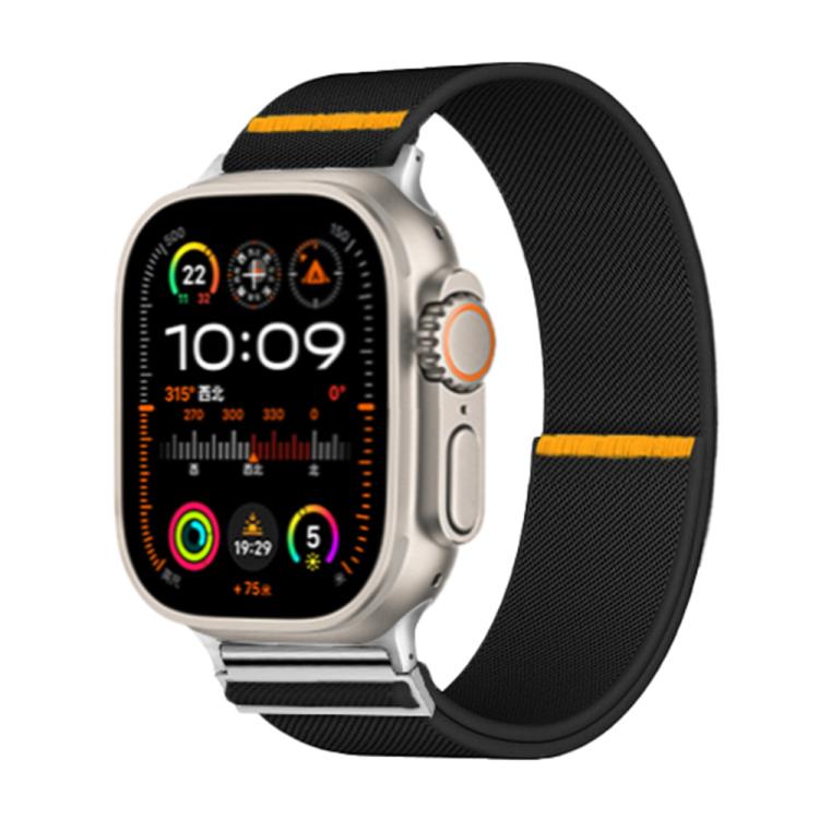 For Apple Watch 42mm / 41mm / 40mm / 38mm Adjustable Single Loop Elastic Nylon Watch Band(Black) - Watch Bands by buy2fix | Online Shopping UK | buy2fix
