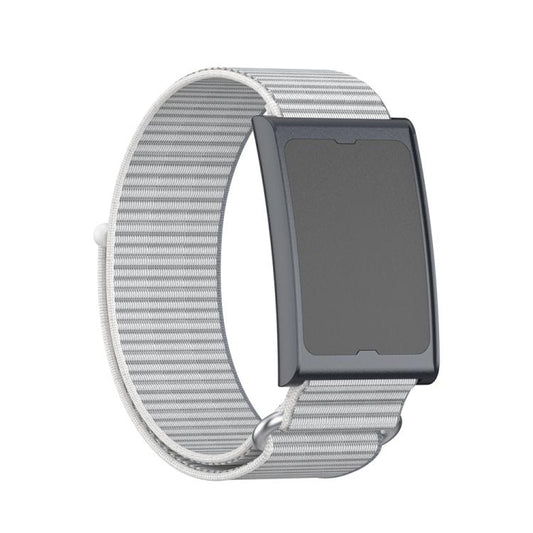 For Amazfit Helio Strap Metal Ring Two Sections Nylon Hook and Loop Fastener Watch Band(Dome Gray) - Watch Bands by buy2fix | Online Shopping UK | buy2fix