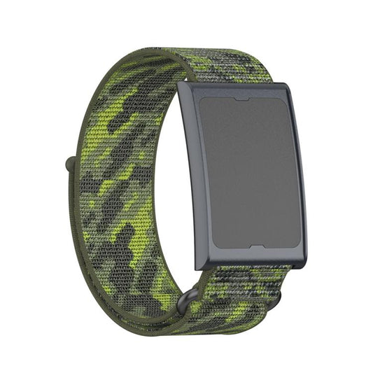 For Amazfit Helio Strap Metal Ring Two Sections Nylon Hook and Loop Fastener Watch Band(Camouflage Green) - Watch Bands by buy2fix | Online Shopping UK | buy2fix