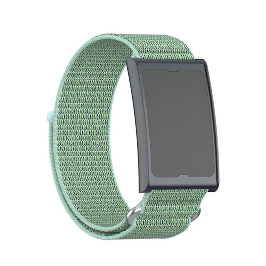 For Amazfit Helio Strap Metal Ring Two Sections Nylon Hook and Loop Fastener Watch Band(Aqua) - Watch Bands by buy2fix | Online Shopping UK | buy2fix