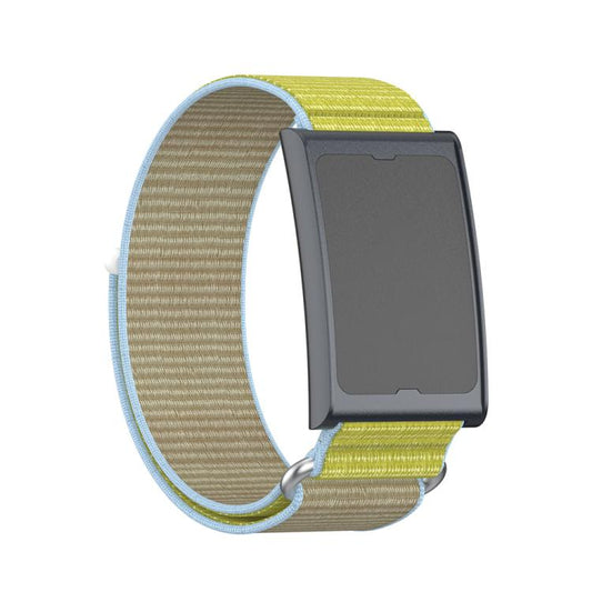 For Amazfit Helio Strap Metal Ring Two Sections Nylon Hook and Loop Fastener Watch Band(Camel) - Watch Bands by buy2fix | Online Shopping UK | buy2fix