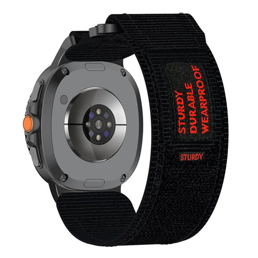 For Samsung Galaxy Watch8 / Watch8 Classic Two Sections Nylon Hook And Loop Fastener Watch Band(Black) - Watch Bands by buy2fix | Online Shopping UK | buy2fix